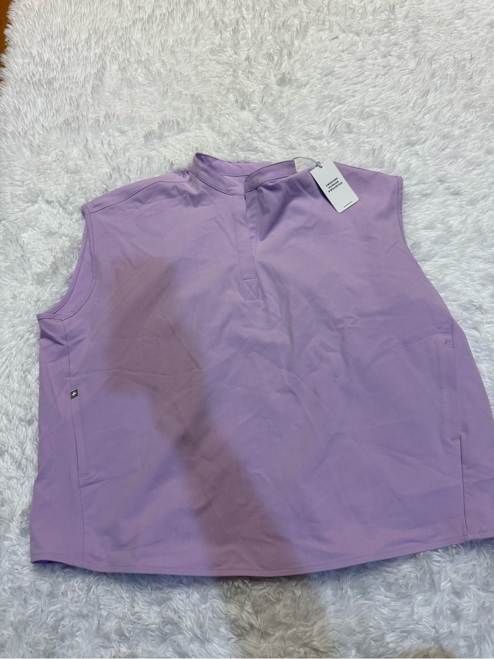 NWT FIGS Lavender Dew Purple Rafaela Three Pocket Scrub Top
